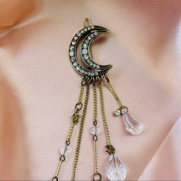 💕Last one Moon Dangle Crystal Hair Clips - Picture 9 of 10